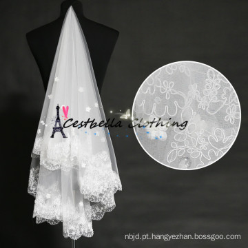 Bridal Wedding Veil Acessórios de casamento Vintage Lace 3 camadas Veil